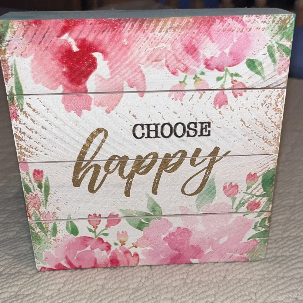 Floral 'Choose Happy' Decorative Box
